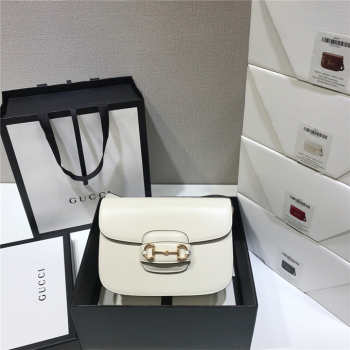 Gucci 1955 horsebit shoulder bag white