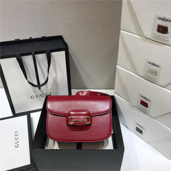 Gucci 1955 horsebit shoulder bag red