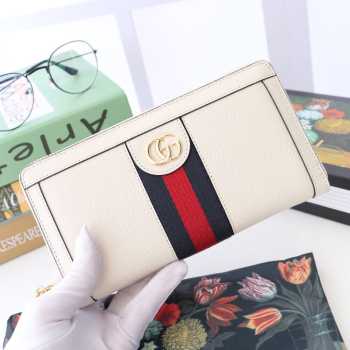 Gucci Ophidia Zip Around Wallet white