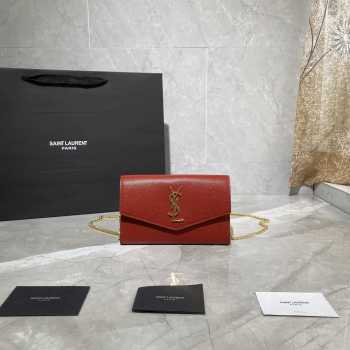 YSL Saint Laurent UPTOWN Chain Wallet Red