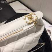 Chanel Lambskin Gold Metal Pink Small Hobo Bag white - 2