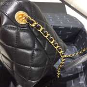 Chanel Lambskin Gold Metal Pink Small Hobo Bag black - 5