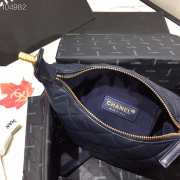 Chanel Lambskin Gold Metal Pink Small Hobo Bag dark blue - 3