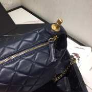 Chanel Lambskin Gold Metal Pink Small Hobo Bag dark blue - 2