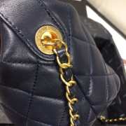 Chanel Lambskin Gold Metal Pink Small Hobo Bag dark blue - 5