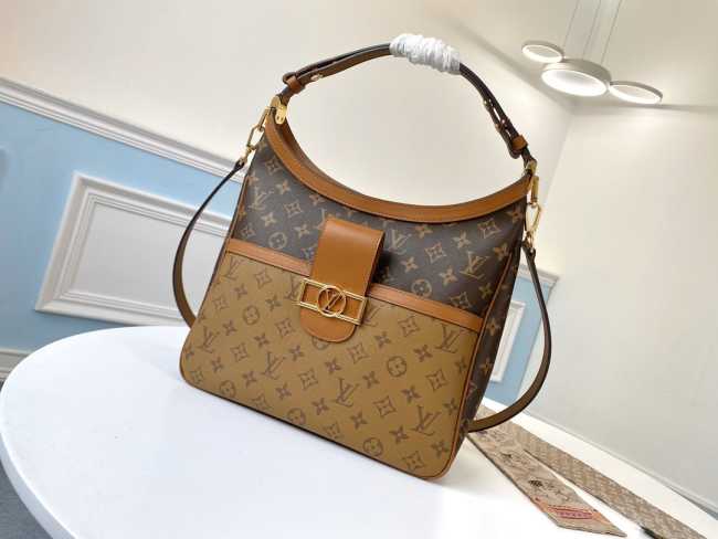 Louis Vuitton Reverse Monogram Dauphine Hobo MM Bag - 1