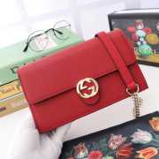 Gucci 510314 Red Leather Interlocking Bag - 1