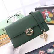 Gucci 510314 green Leather Interlocking Bag - 1