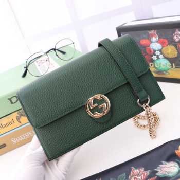 Gucci 510314 green Leather Interlocking Bag