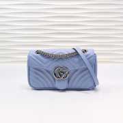 Gucci Marmont matelassé shoulder bag 26cm blue - 1