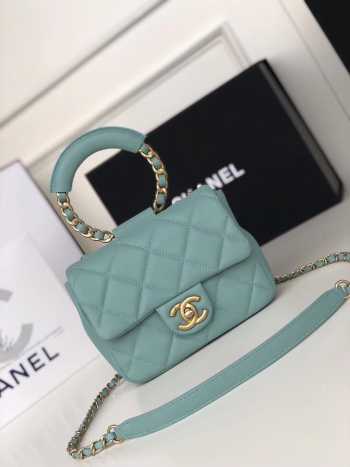 Chanel Small Flap Bag Lambskin Blue 20cm