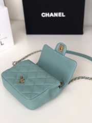 Chanel Small Flap Bag Lambskin Blue 20cm - 4