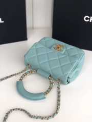 Chanel Small Flap Bag Lambskin Blue 20cm - 2