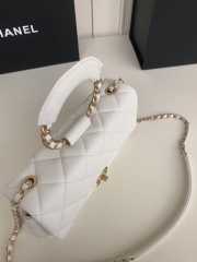 Chanel Flap Bag Lambskin White 24cm - 6