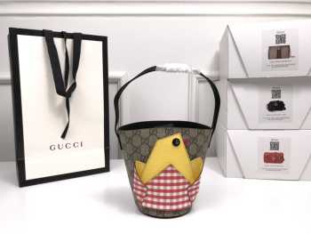  Gucci Monogram Childrens Chick Bucket Bag Black 606193