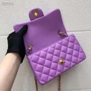 Chanel Lambskin Flap bag 20cm Purple - 5