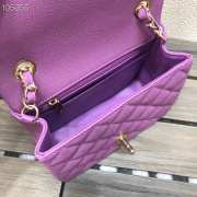 Chanel Caviar Flap bag 17cm Purple - 6