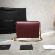 YSL Saint Laurent Cassandra Clasp Bag Wine Red - 6