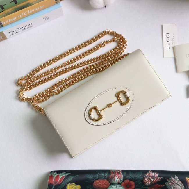 Gucci Horsebit 1955 Wallet On Chain White 02 - 1