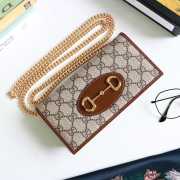 Gucci Horsebit 1955 Wallet On Chain Brown - 1