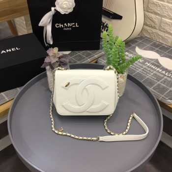 Chanel CC Flap bag chain shoulder crossbody bag white