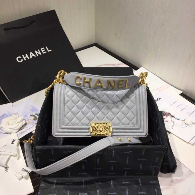 Chanel Leboy Bag Lambskin Gray 25cm - 1