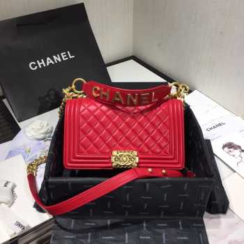 Chanel Leboy Bag Lambskin Red 25cm