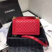 Chanel Leboy Bag Lambskin Red 25cm - 3