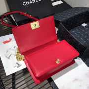 Chanel Leboy Bag Lambskin Red 25cm - 5