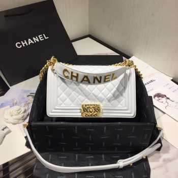 Chanel Leboy Bag Lambskin White 25cm