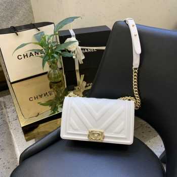 Chanel V Flap Bag 25cm White