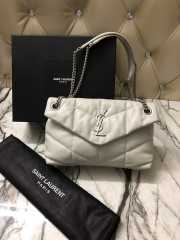 YSL Loulou Puffer Handbag 29cm White - 1