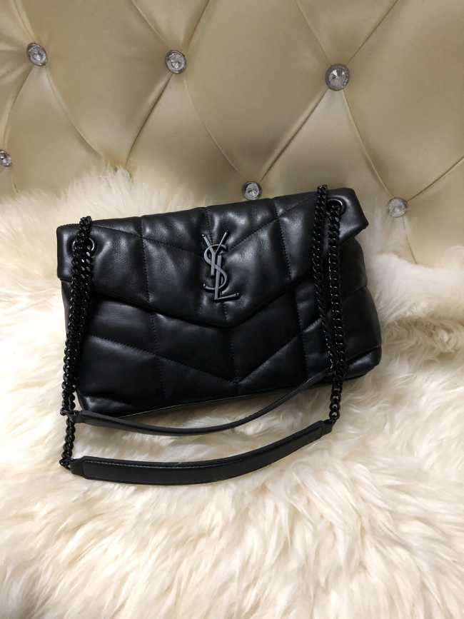 YSL Loulou Puffer Handbag 29cm Black - 1