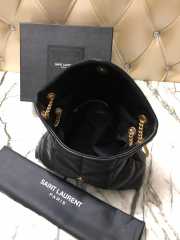 YSL Loulou Puffer Handbag 29cm Black with Gold Hardware - 3