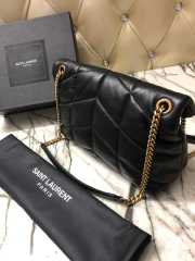 YSL Loulou Puffer Handbag 29cm Black with Gold Hardware - 4