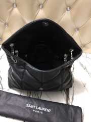 YSL Loulou Puffer Handbag 35cm Black Silver Hardware - 3