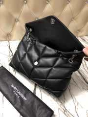 YSL Loulou Puffer Handbag 35cm Black Silver Hardware - 5