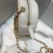 Chanel Round Chain Bag 12cm White - 3