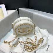 Chanel Round Chain Bag 12cm White - 6