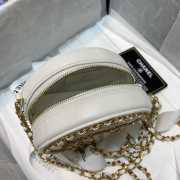 Chanel Round Chain Bag 12cm White - 4