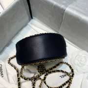 Chanel Round Chain Bag 12cm Navy Blue - 6