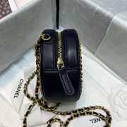 Chanel Round Chain Bag 12cm Navy Blue - 5