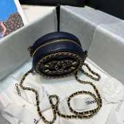 Chanel Round Chain Bag 12cm Navy Blue - 2