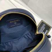 Chanel Round Chain Bag 12cm Navy Blue - 4