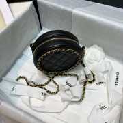 Chanel Round Chain Bag 12cm Black - 5