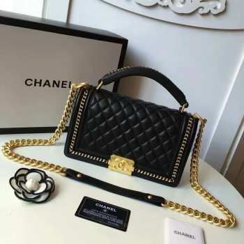 Chanel Leboy Handbag Black 25cm