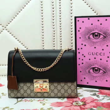 Gucci Padlock Medium GG Shoulder Bag Black 30cm