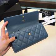 Chanel LeBoy Wallet Caviar Dark Blue19CM - 3