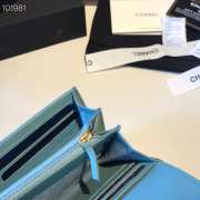 Chanel LeBoy Wallet Caviar Light Blue 19CM - 2