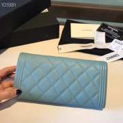 Chanel LeBoy Wallet Caviar Light Blue 19CM - 5